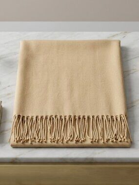 Undranded tan beige fringe Pashmina Scarf Wrap Shawl